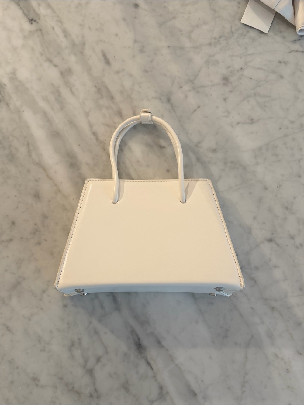 Mango white top handle bag
